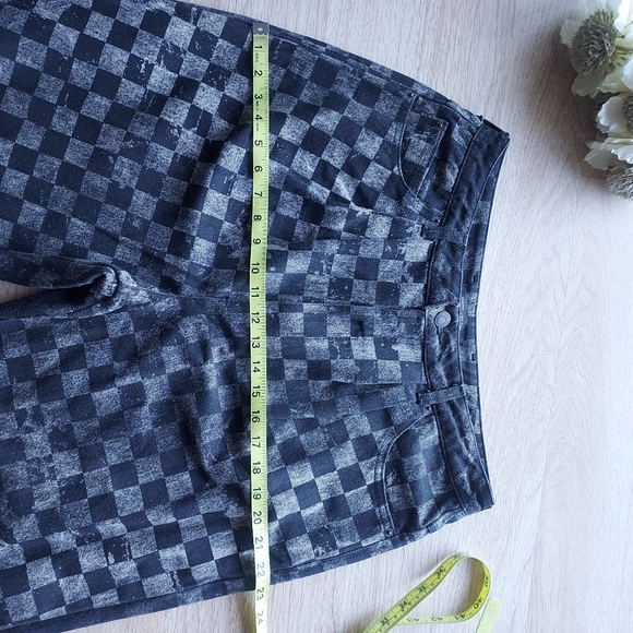 Marc Jacobs Checkboard High Rise Mom Jeans Front-Pleat Black Gray Women Sz.27 - Picture 10 of 11